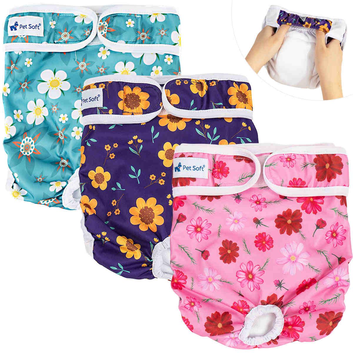 Washable Female Dog Diapers, Reusable Doggy Diapers