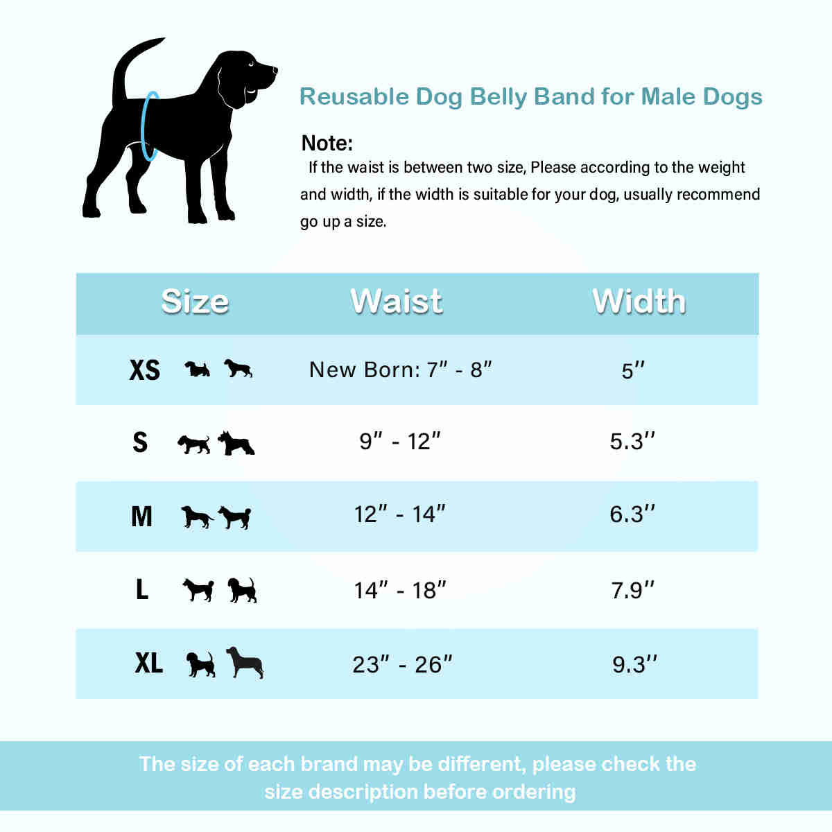 Washable Male Dog Diapers, Reusable Doggy Diapers, 3 Pack (Flower)