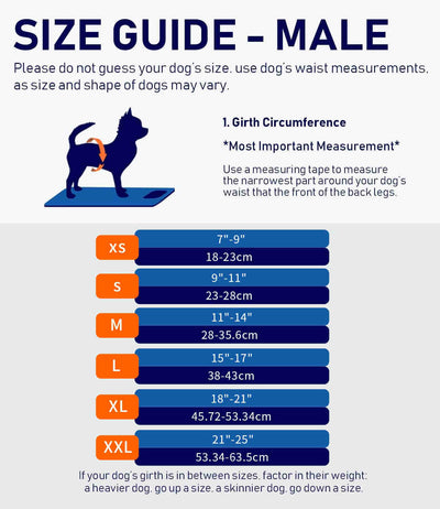 Washable Male Dog Diapers, Reusable Doggy Diapers, 3 Pack (Grid)