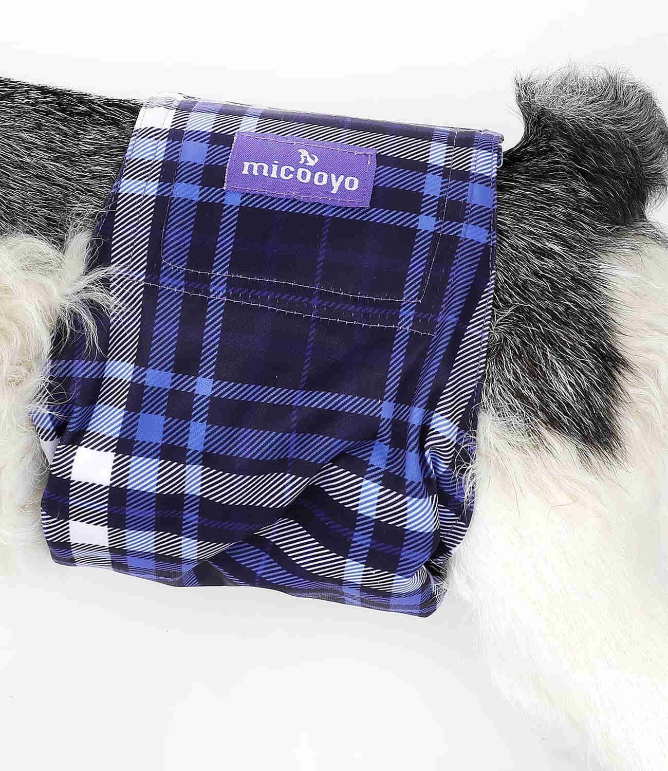 Washable Male Dog Diapers, Reusable Doggy Diapers, 3 Pack (Grid)