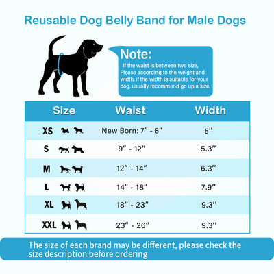 Washable Male Dog Diapers, Reusable Doggy Diapers, 3 Pack (Leaves)