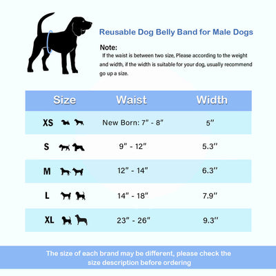 Washable Male Dog Diapers, Reusable Doggy Diapers, 3 Pack (Pure)