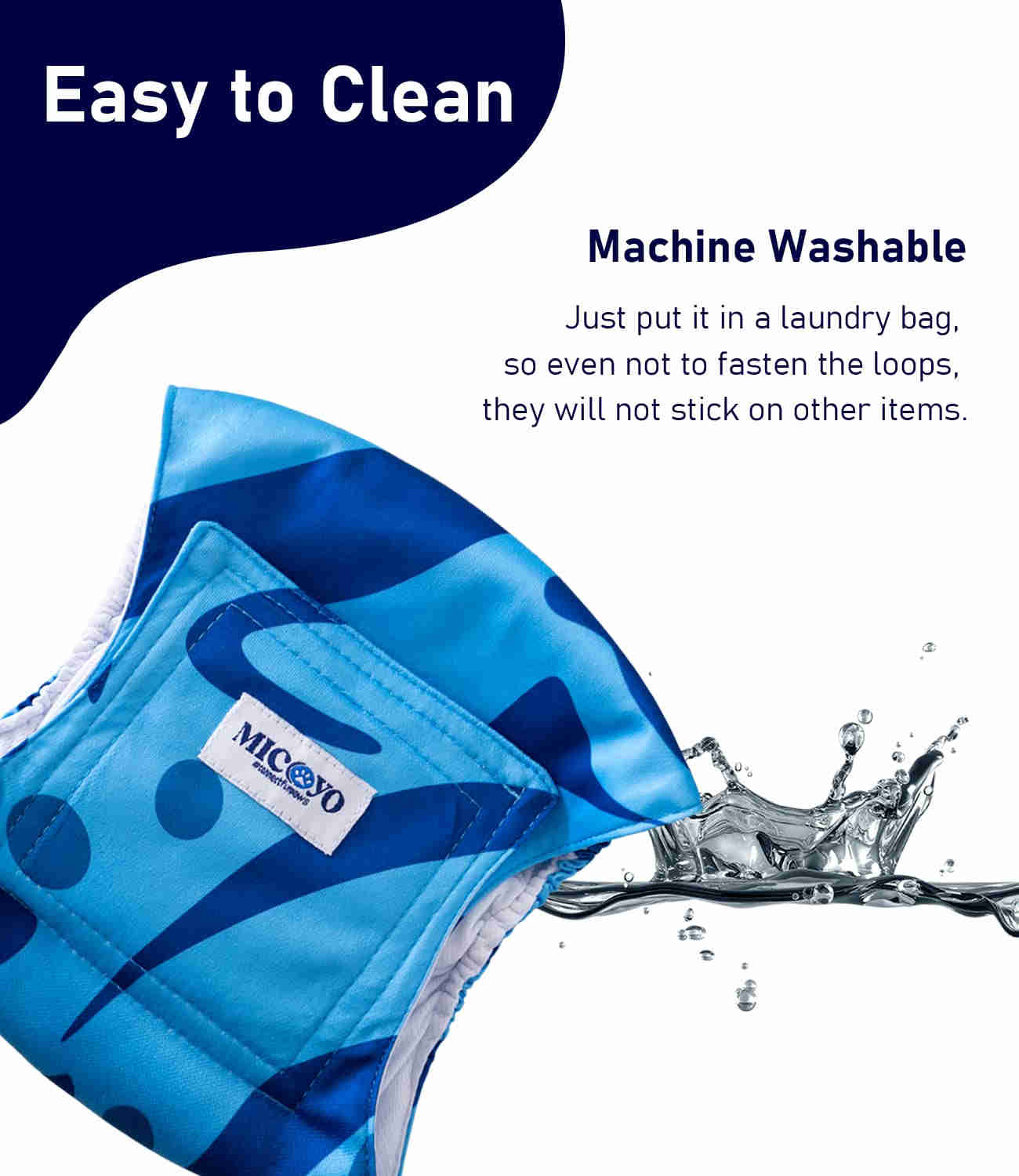 Washable Male Dog Diapers, Reusable Doggy Diapers, 3 Pack (Rainforest)