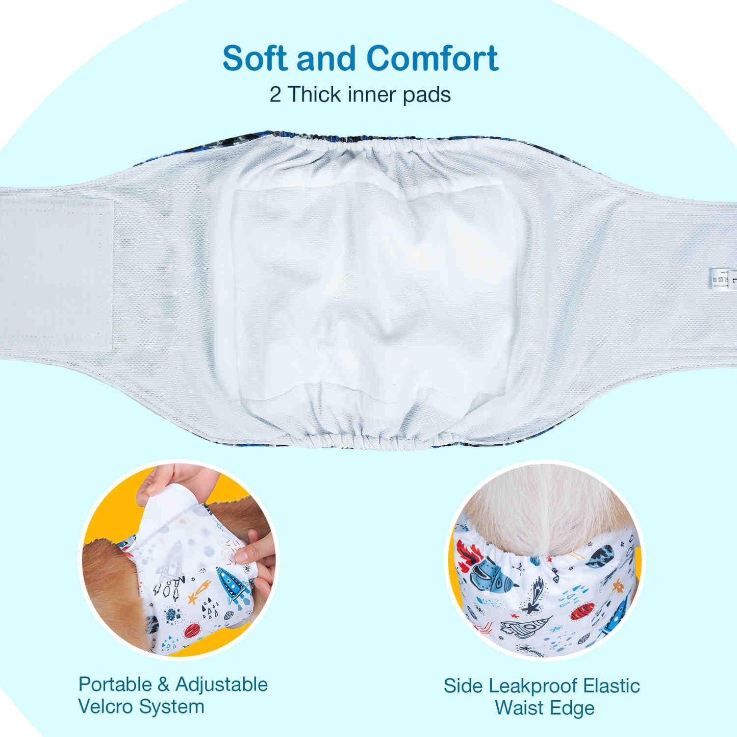 Washable Male Dog Diapers, Reusable Doggy Diapers