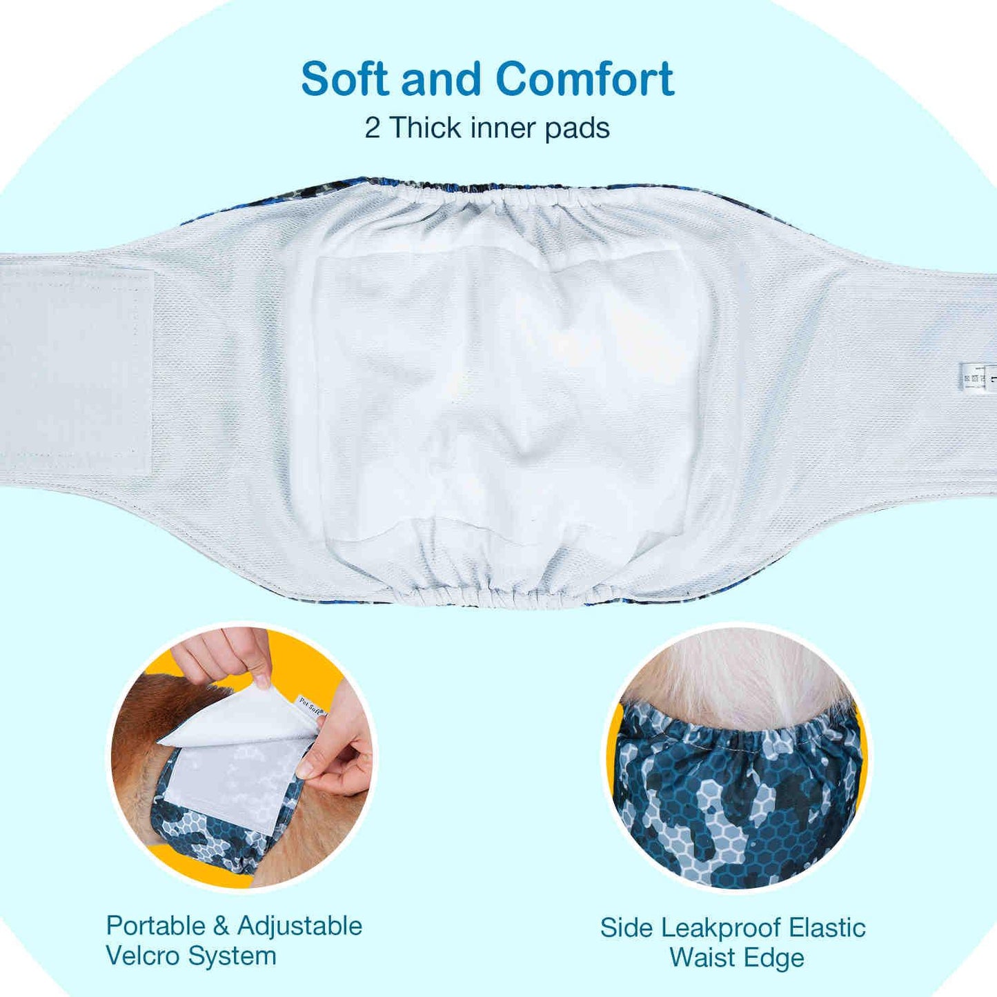 Washable Male Dog Diapers, Reusable Doggy Diapers