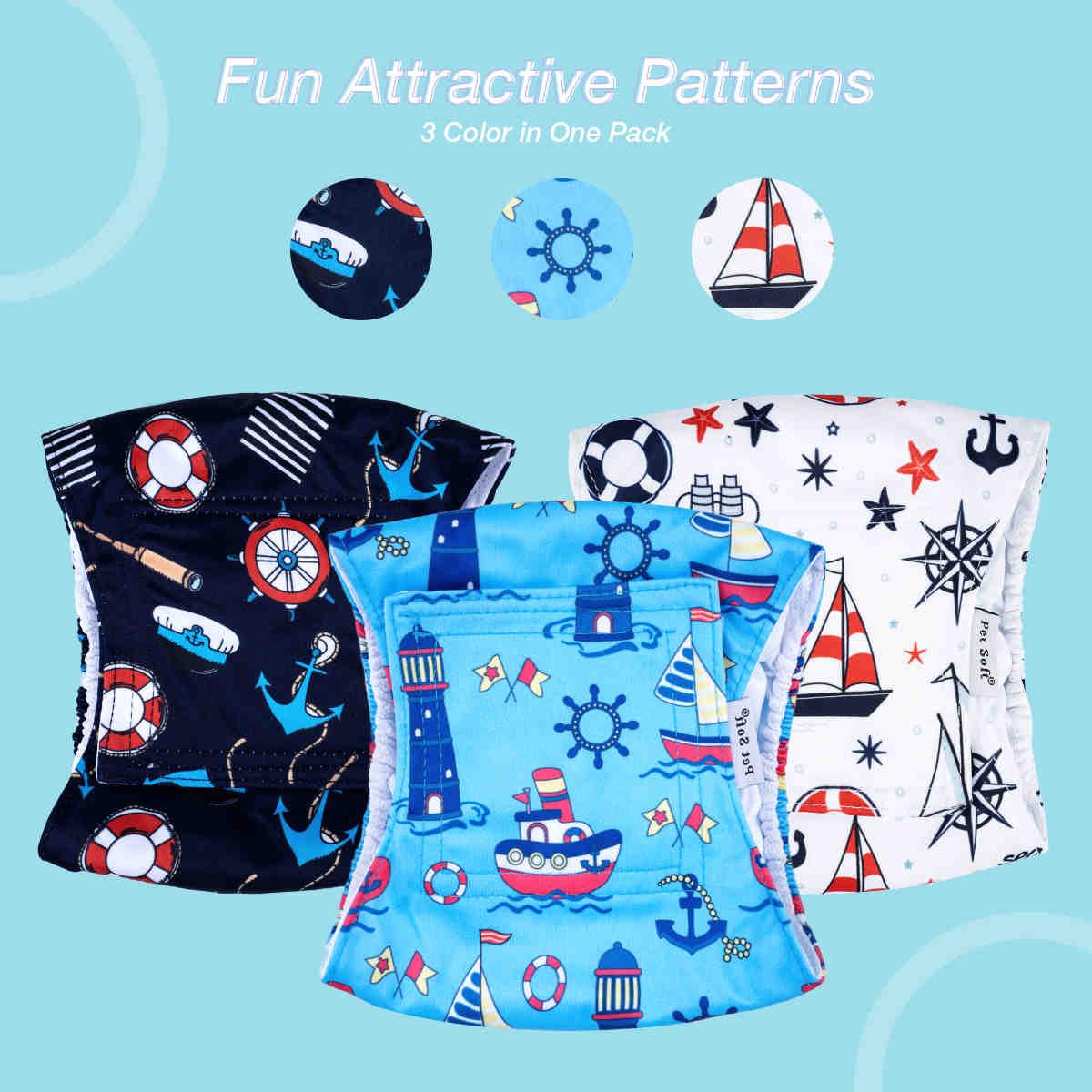 Washable Male Dog Diapers, Reusable Doggy Diapers