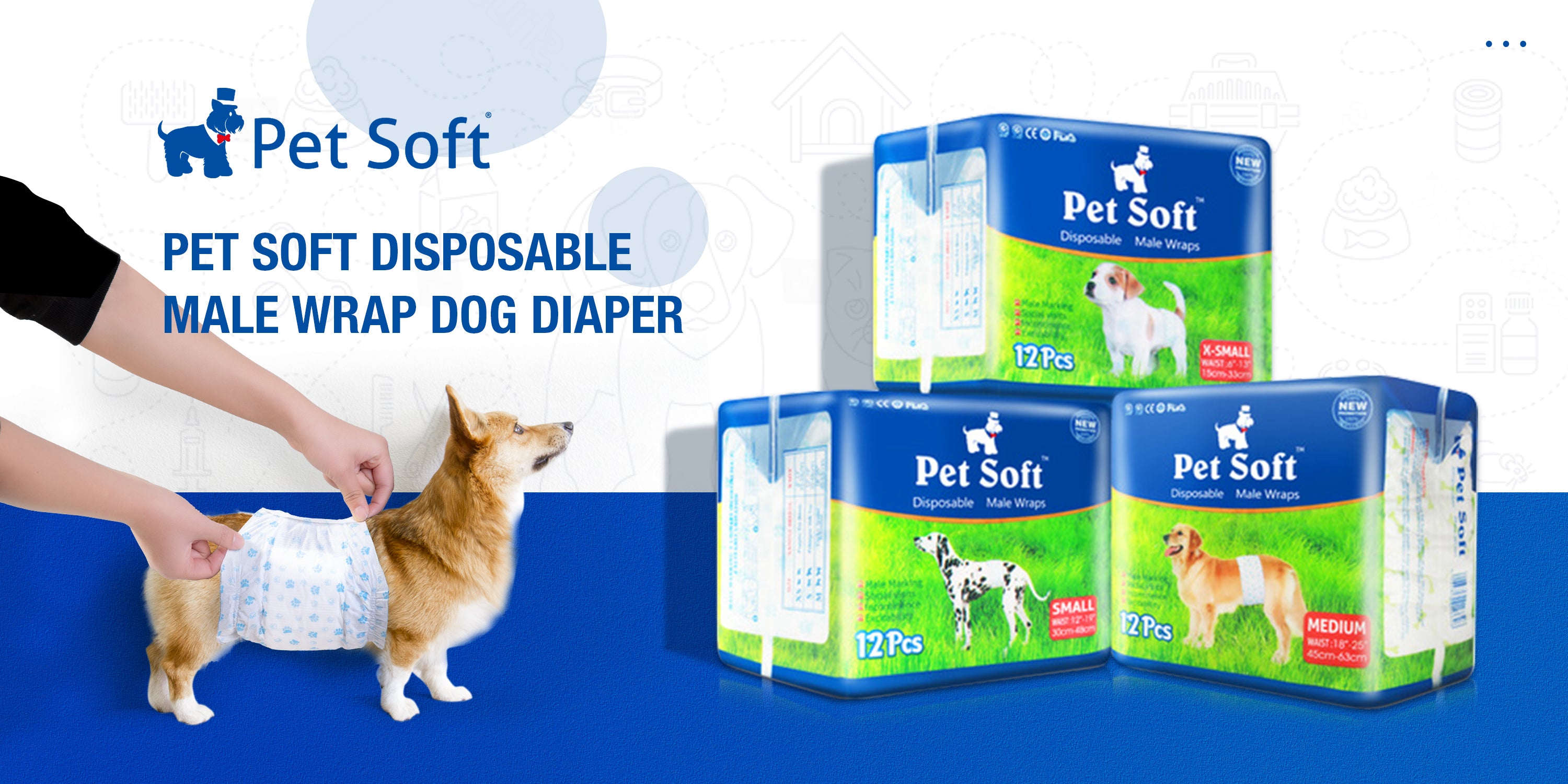 Pet Soft disposable male wrap dog diaper