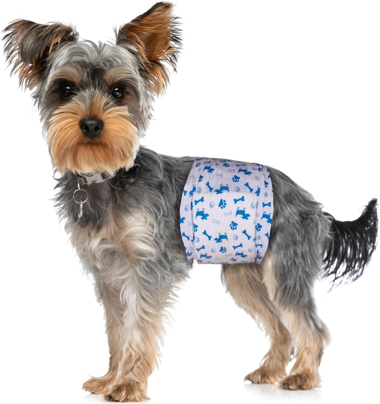 Pet Soft Male Dog Diapers - Disposable Male Dog Wraps Wetness Indicator, Puppy Diapers Male for Excitable Urination or Incontinence, 50pcs XSmall