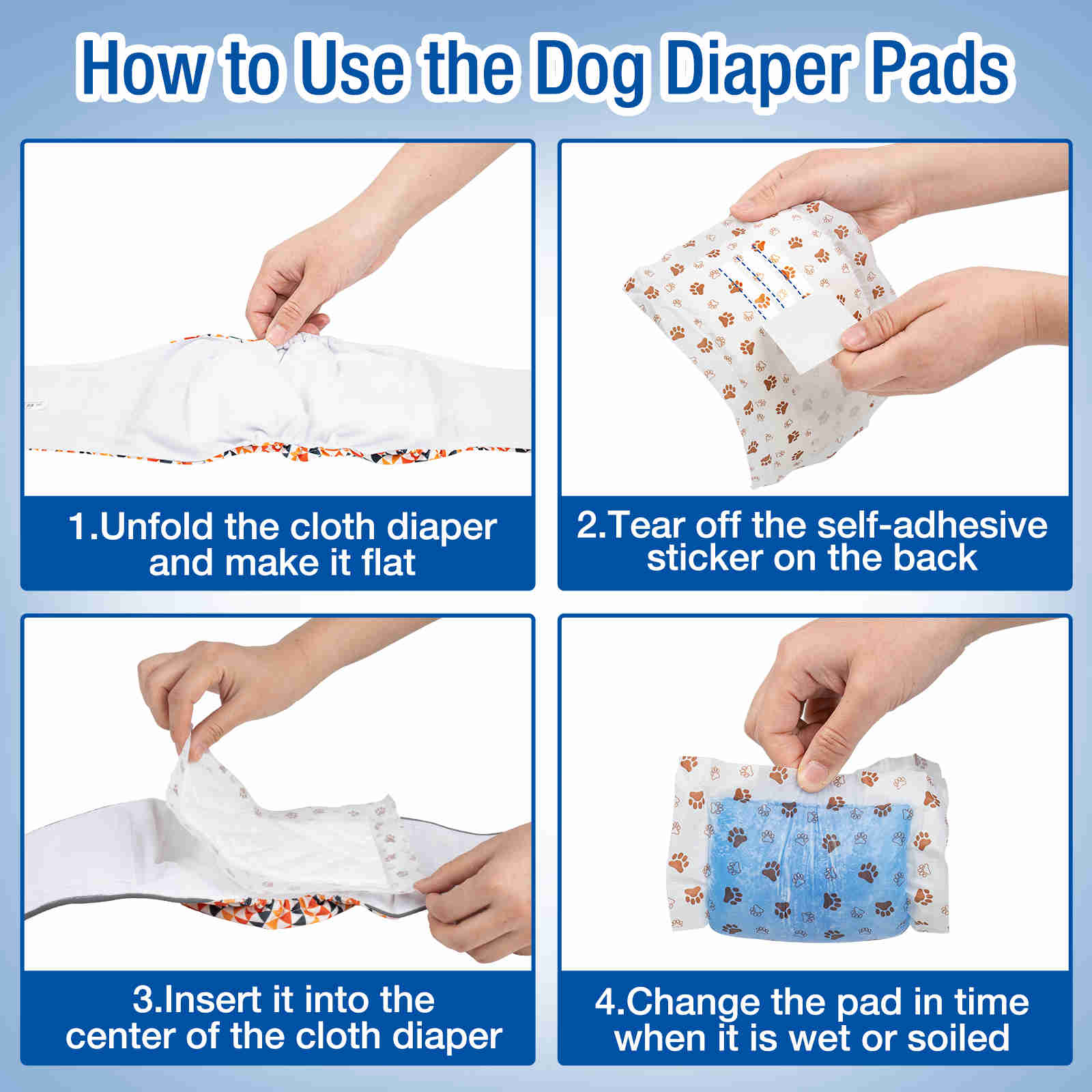Disposable Dog Diaper Liners, Fit Most Dog Wraps and Belly Bands, Brown, 1 Pack