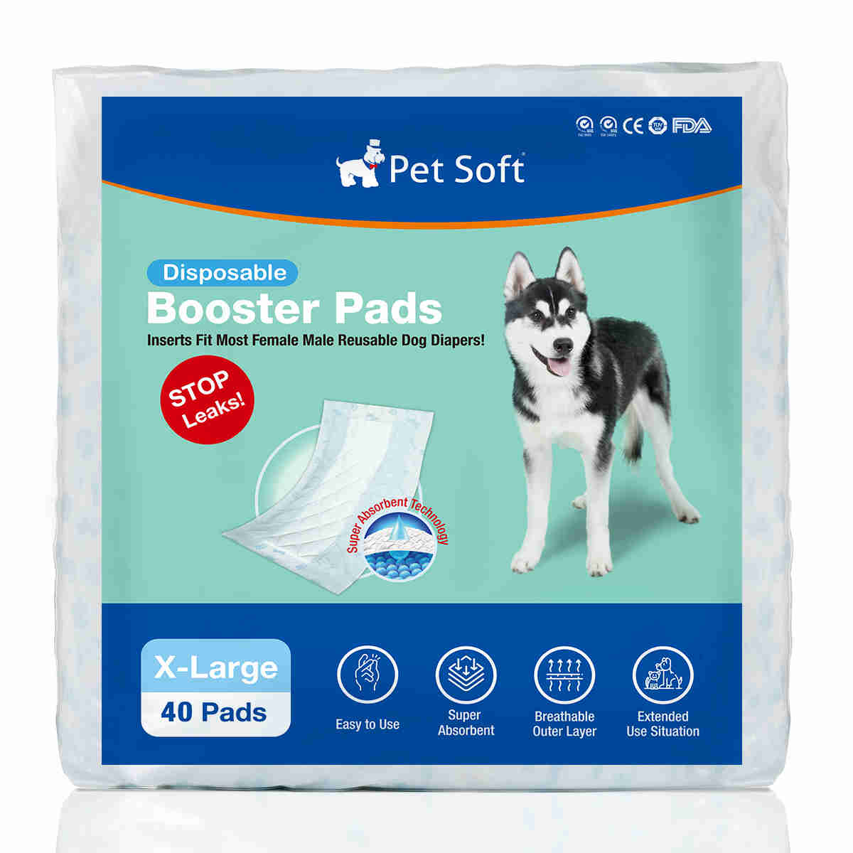 Disposable Dog Diaper Liners Fit Most Dog Diapers XL 40 Pcs 1