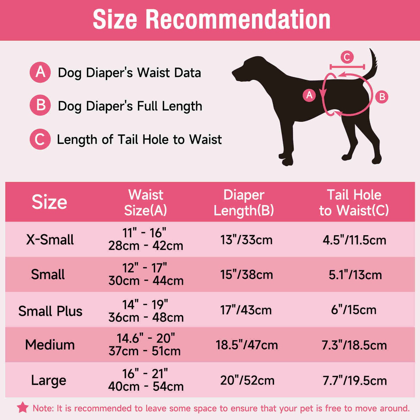 Disposable Female Dog Diaper, Adjustable Tail Hole with Wetness Indicator, Red, 1 Pack