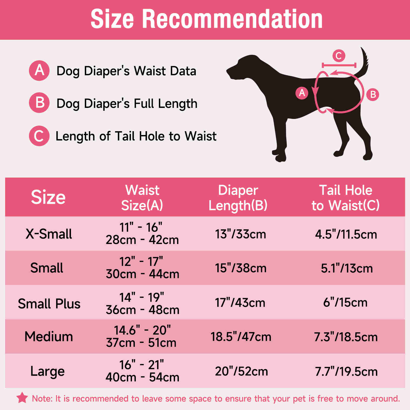 Disposable Female Dog Diaper, Adjustable Tail Hole with Wetness Indicator, Red, 1 Pack
