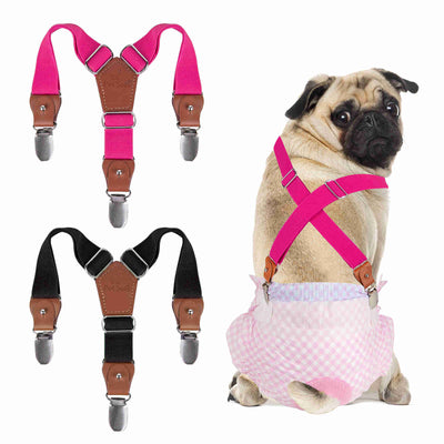 Dog Diaper Keeper For Male Dog And Female Dog Diapers, 2 Pcs Pack (Black & Pink)