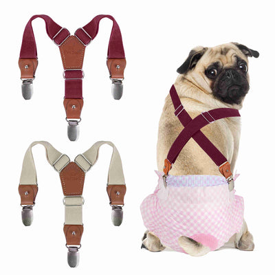 Dog Diaper Keeper For Male Dog And Female Dog Diapers, 2 Pcs/ Pack (Brown & Burgundy)