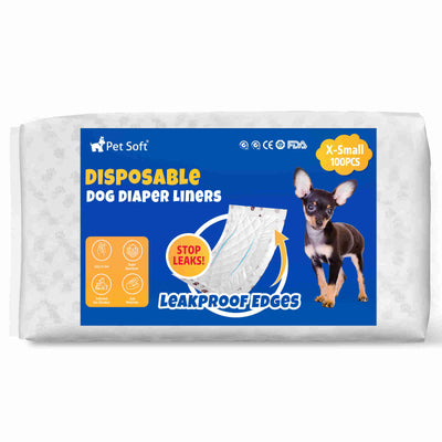 Disposable Dog Diaper Liners, Fit Most Dog Wraps and Belly Bands, Up-graded, Brown, 1 Pack