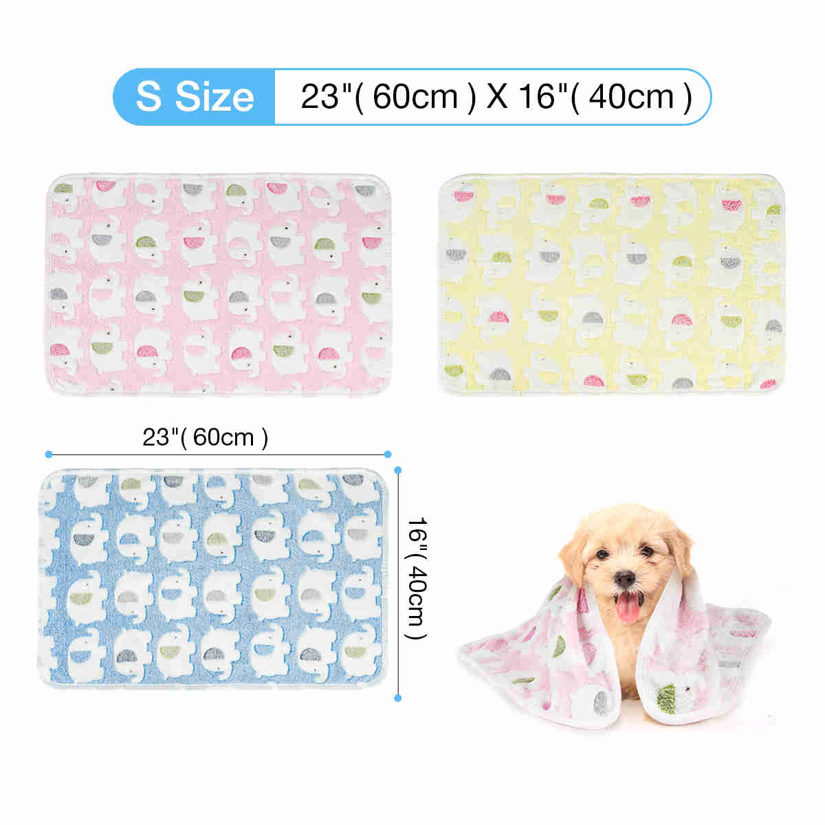 Dog best sale blanket size