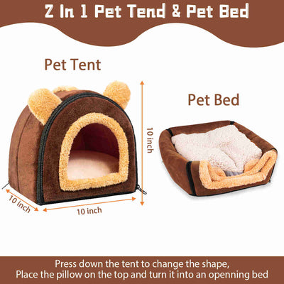 Guinea Pig Hideout，Bunny Bed, Small Animal Bed, Small Animal Bed, 1 Pack (Coffee)