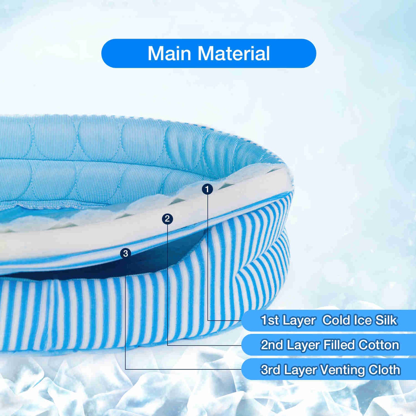 Ice Silk Pet Bed, S size, 1 Pack