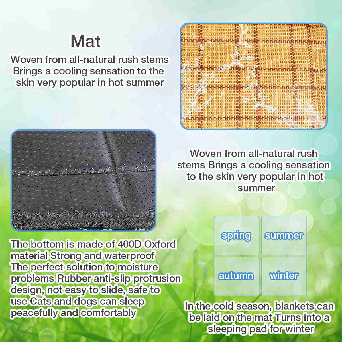 Summer Cool Moisture Resistant Linen Pet Bed, 1 Pack (Zoo)