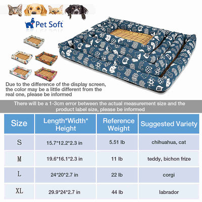 Summer Cool Moisture Resistant Linen Pet Bed, 1 Pack (Brown)