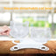 Tilted 15° Plastic Double Cat Feeding Bowls with Stand (Transparent)