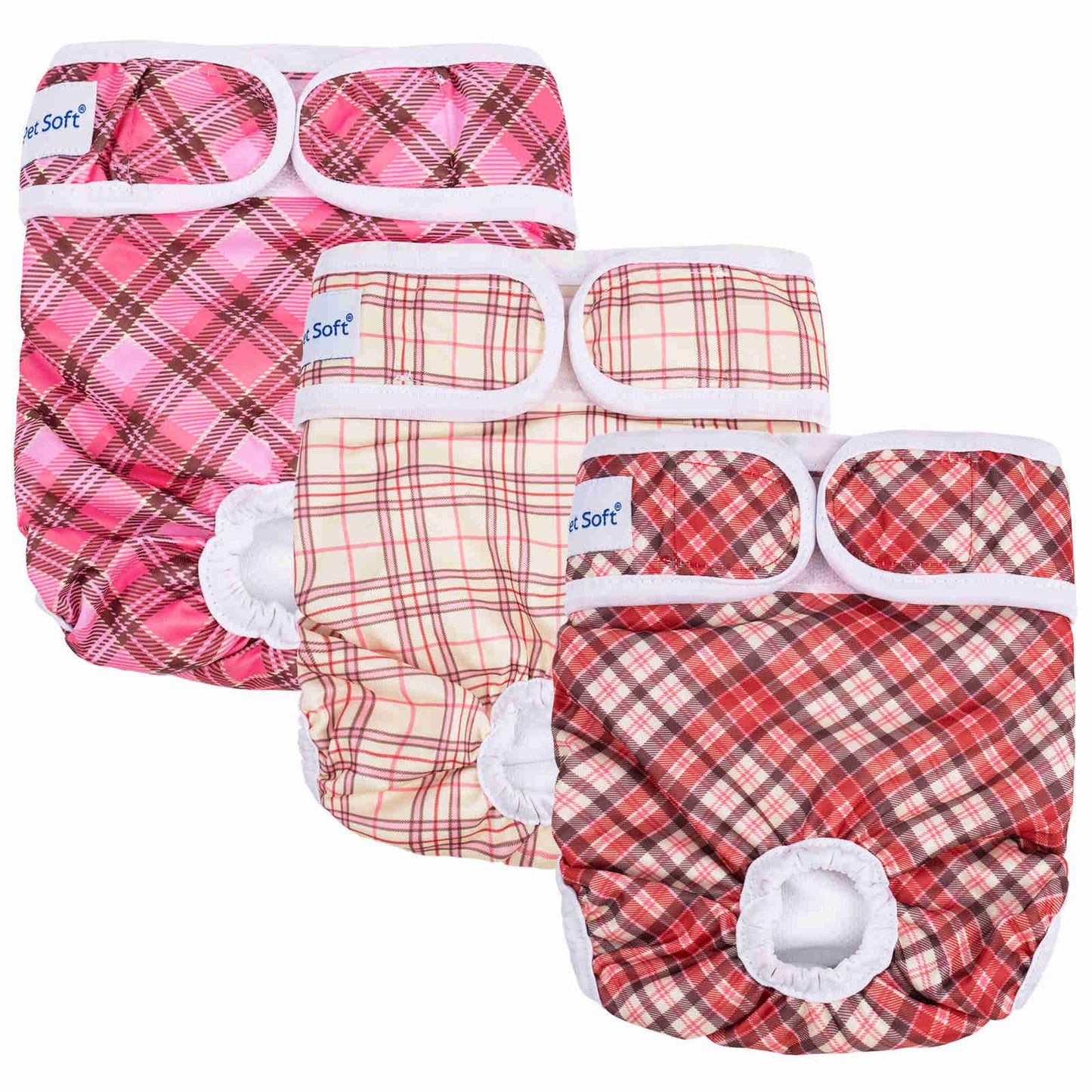 Washable Female Dog Diapers, Reusable Doggy Diapers, 3 Pack (Stripe)