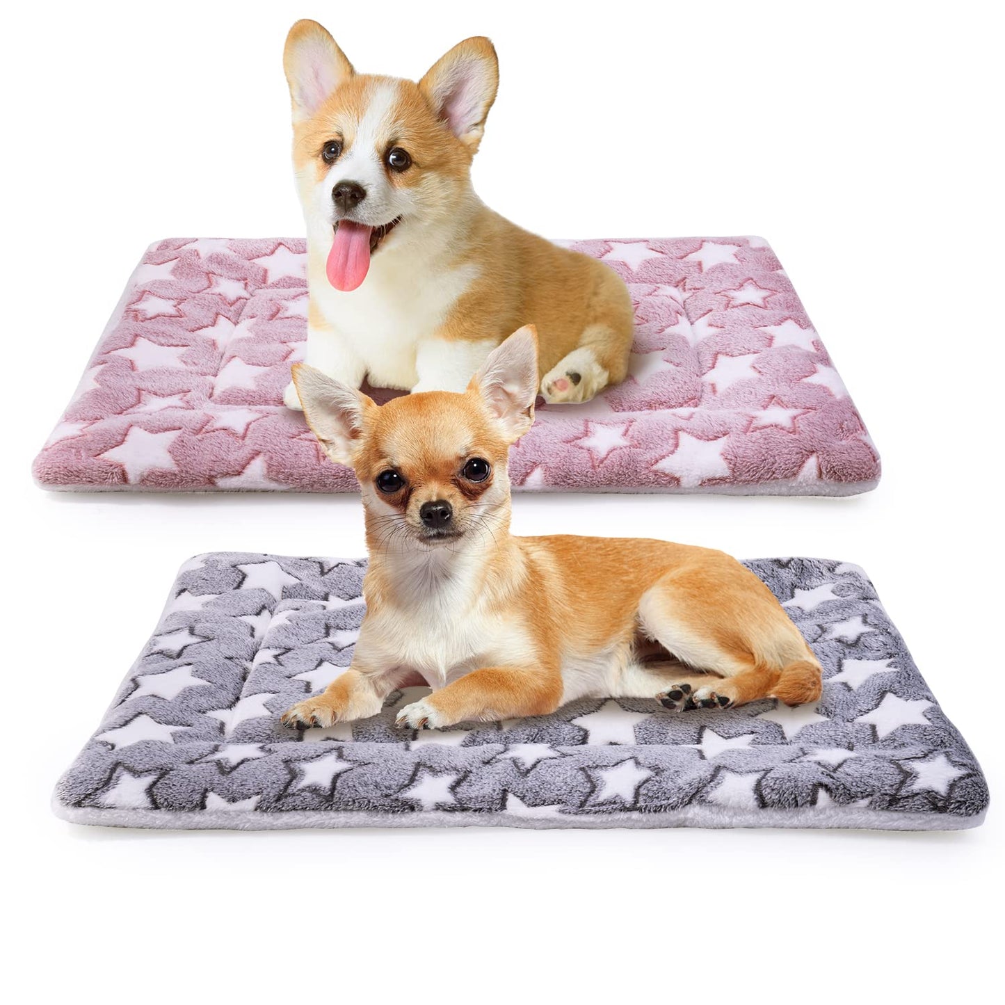 Washable Fleece Pet Cushion for Small Dog Cat Puppy, 2 Pcs