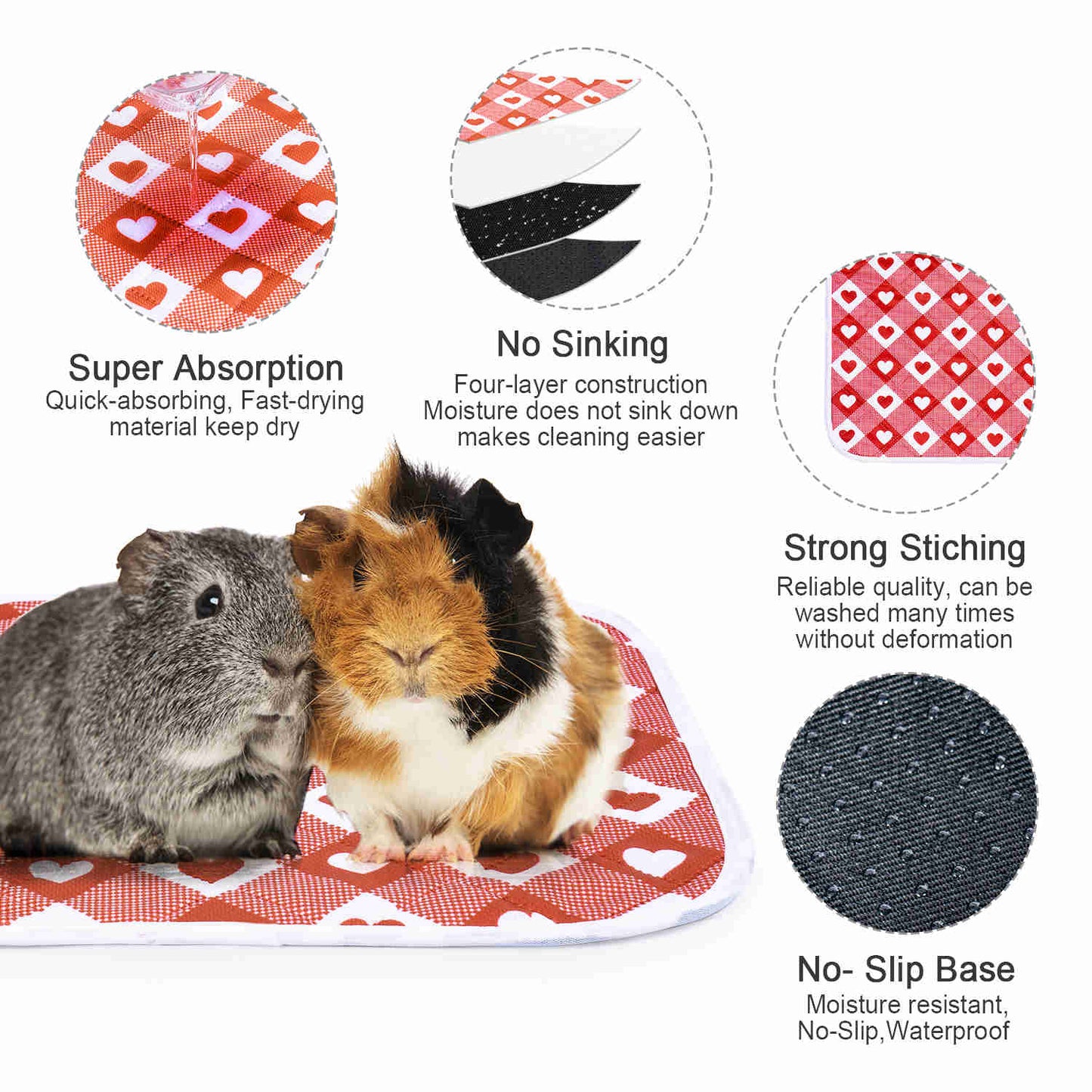 Washable Small Pet Pads, like guinea pigs(Heart)