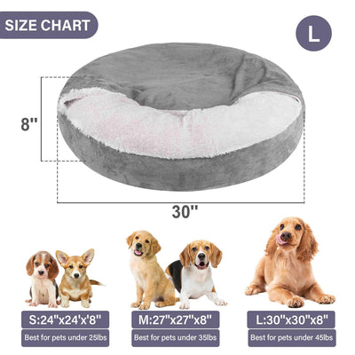 Covered Pet Bed, Washable, Gray