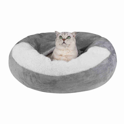 Covered Pet Bed, Washable, Gray, 1 Pack