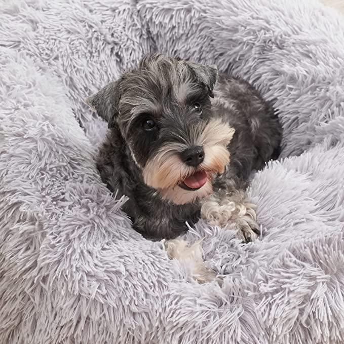 Cuddler Plush Pet Bed, Washable, Grey