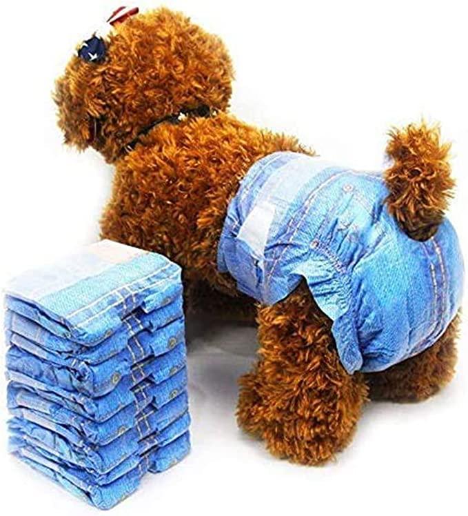 Disposable Diapers for Female Dogs, Jeans Design