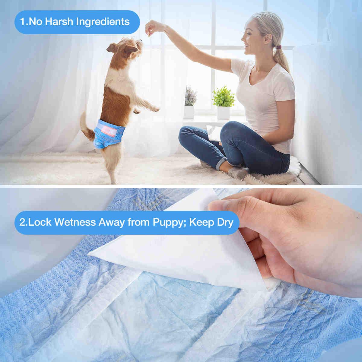 Disposable Diapers for Female Dogs, Jeans Design