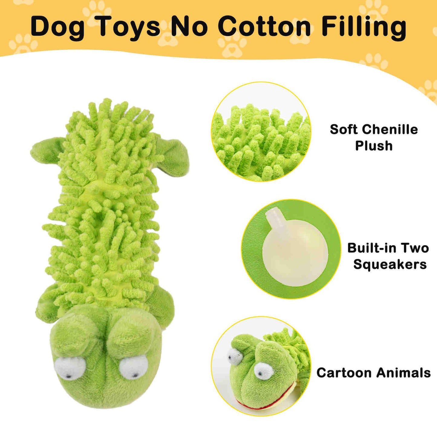 Dog Squeaky Toys Plush Dog Chew Toys, 6 Pack - Petsoft