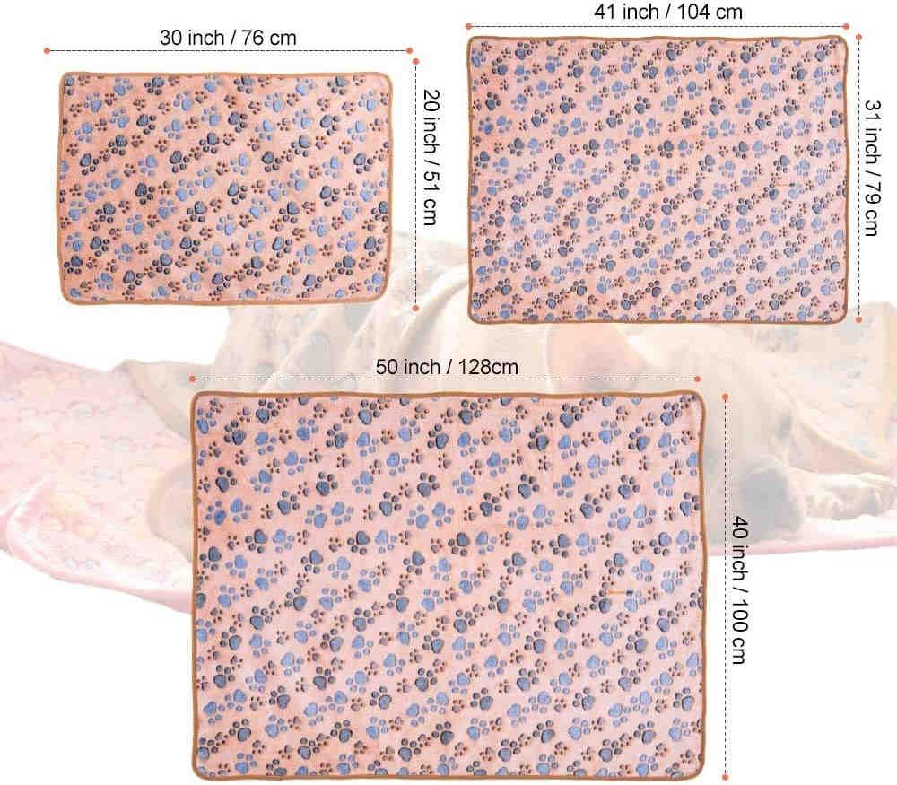 Fluffy Cats Dogs Blankets, 1 Pack (Paw)