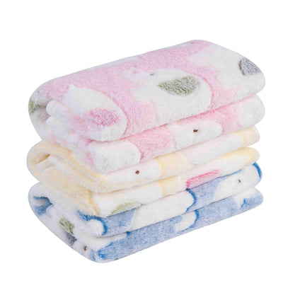 Fluffy Cats Dogs Blankets, 3 Pack (Elephant)