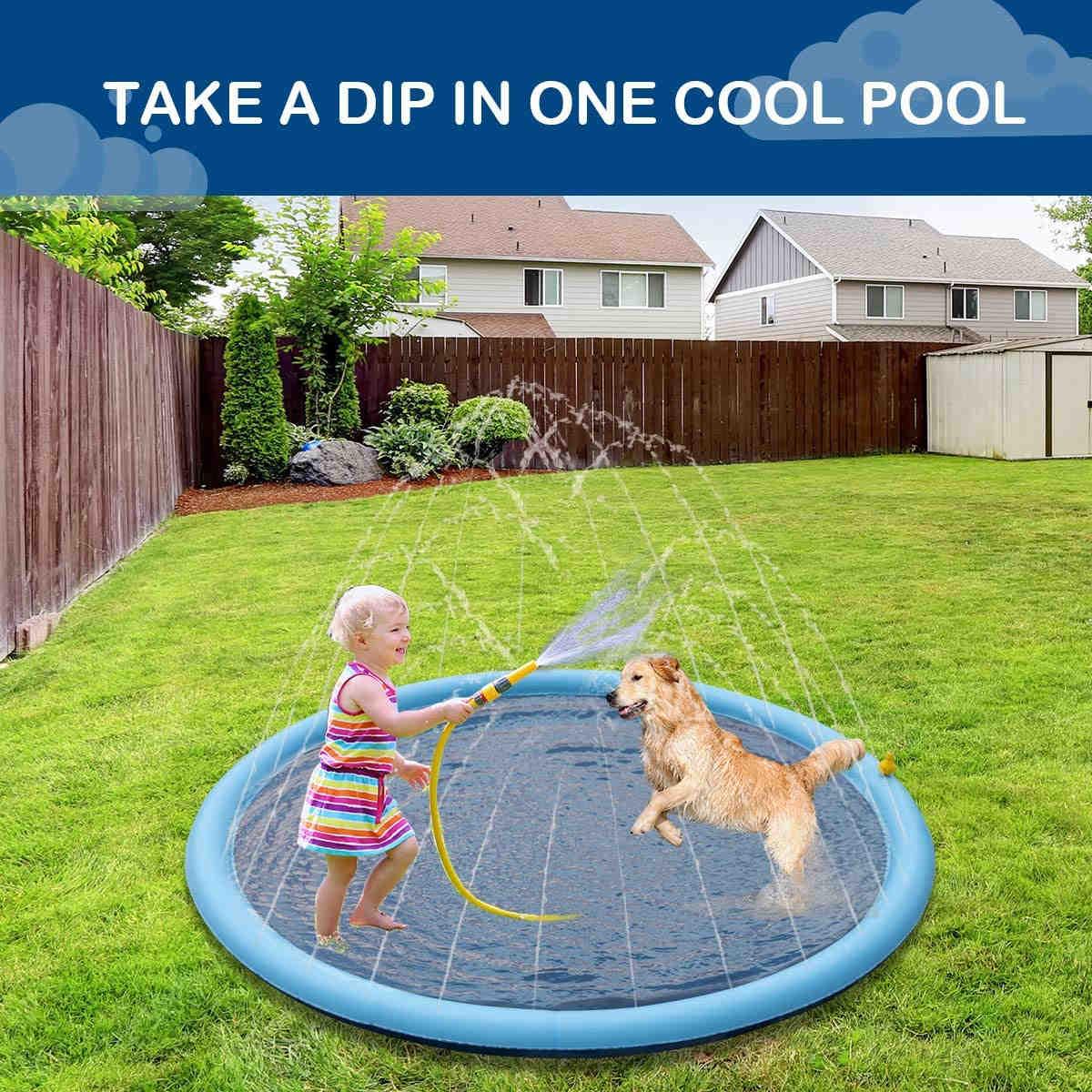 Thickened Splash Water Mat for Dogs, Summer Fun Water Toys for Dogs