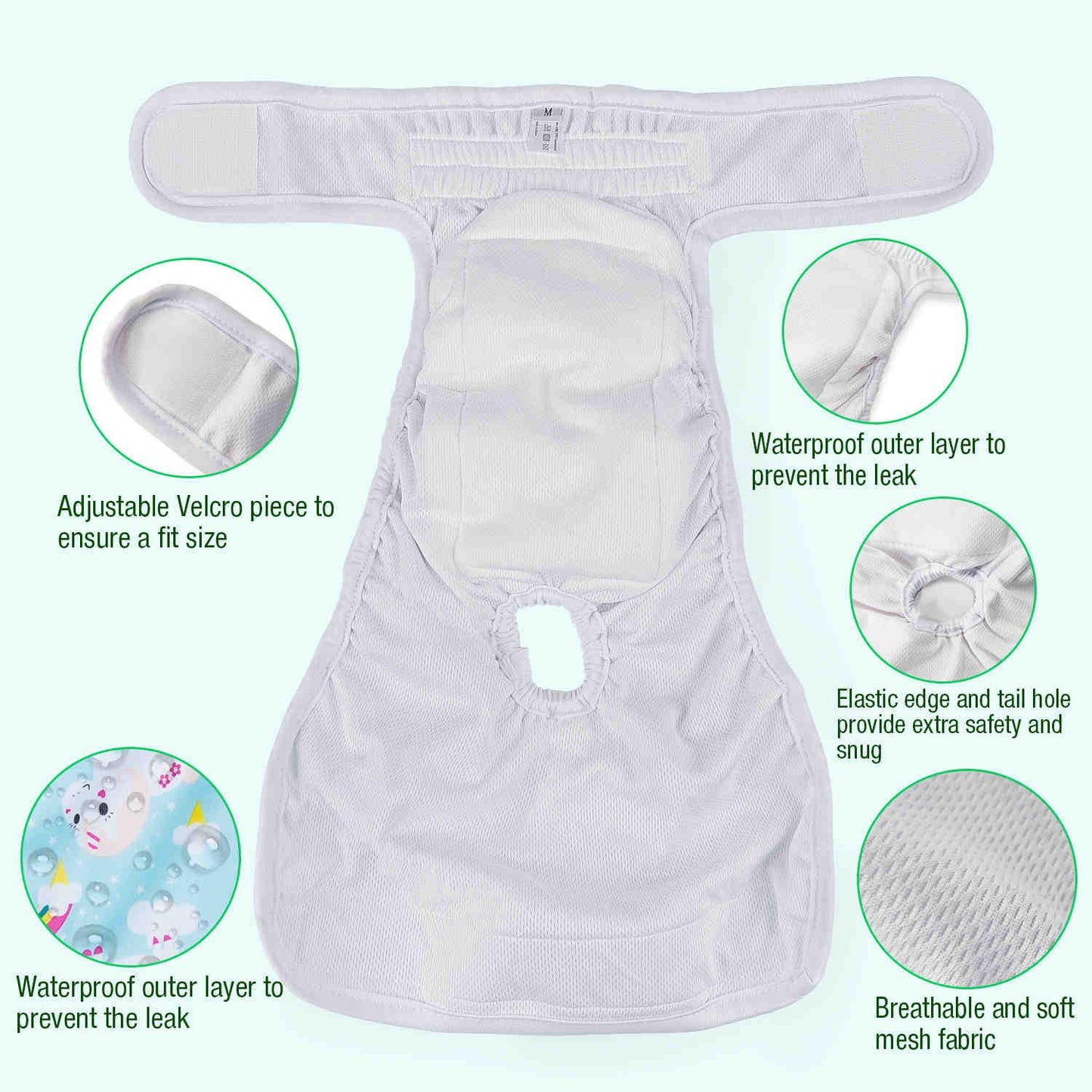 Washable Female Dog Diapers, Reusable Doggy Diapers