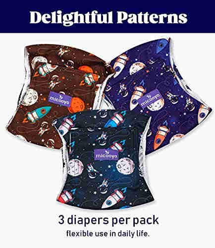 Washable Male Dog Diapers, Reusable Doggy Diapers, 3 Pack (Airship)