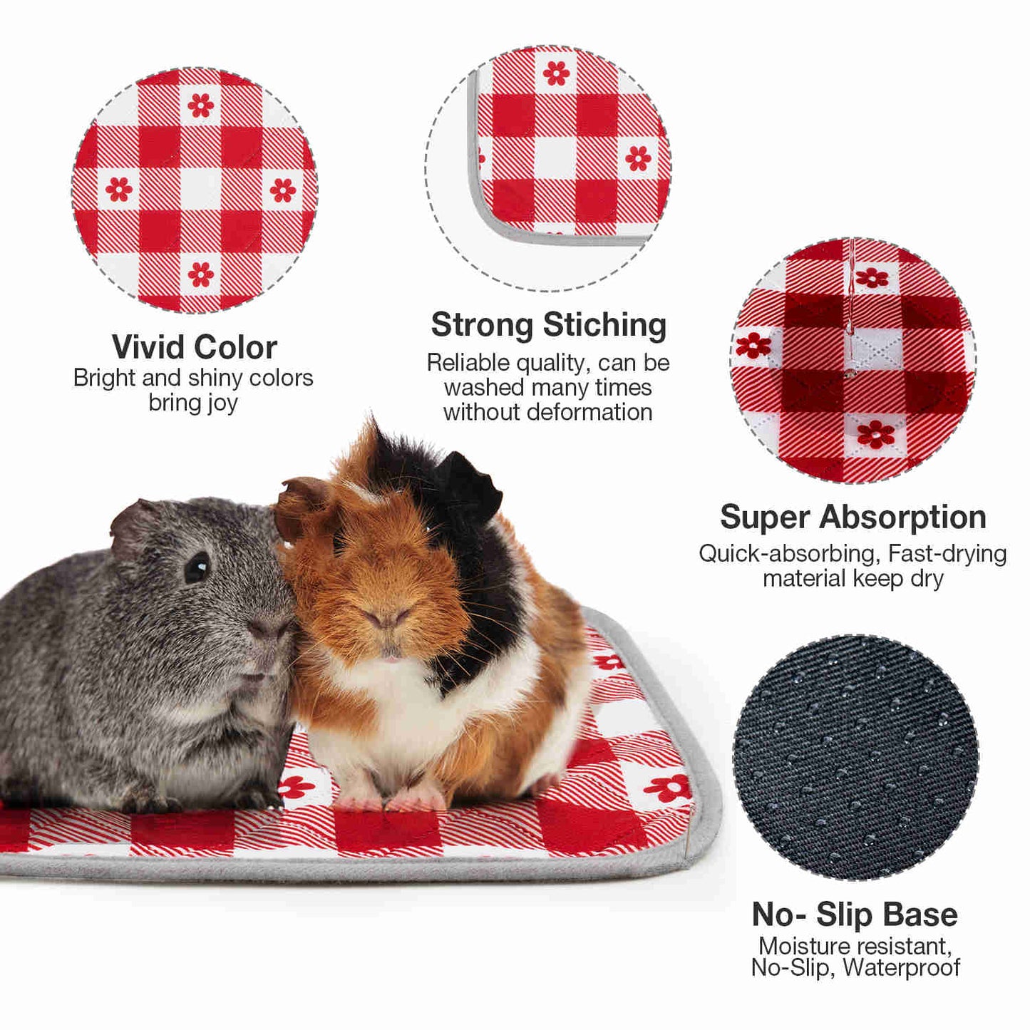 Washable Small Pet Pads, like guinea pigs(Cute Plaid)