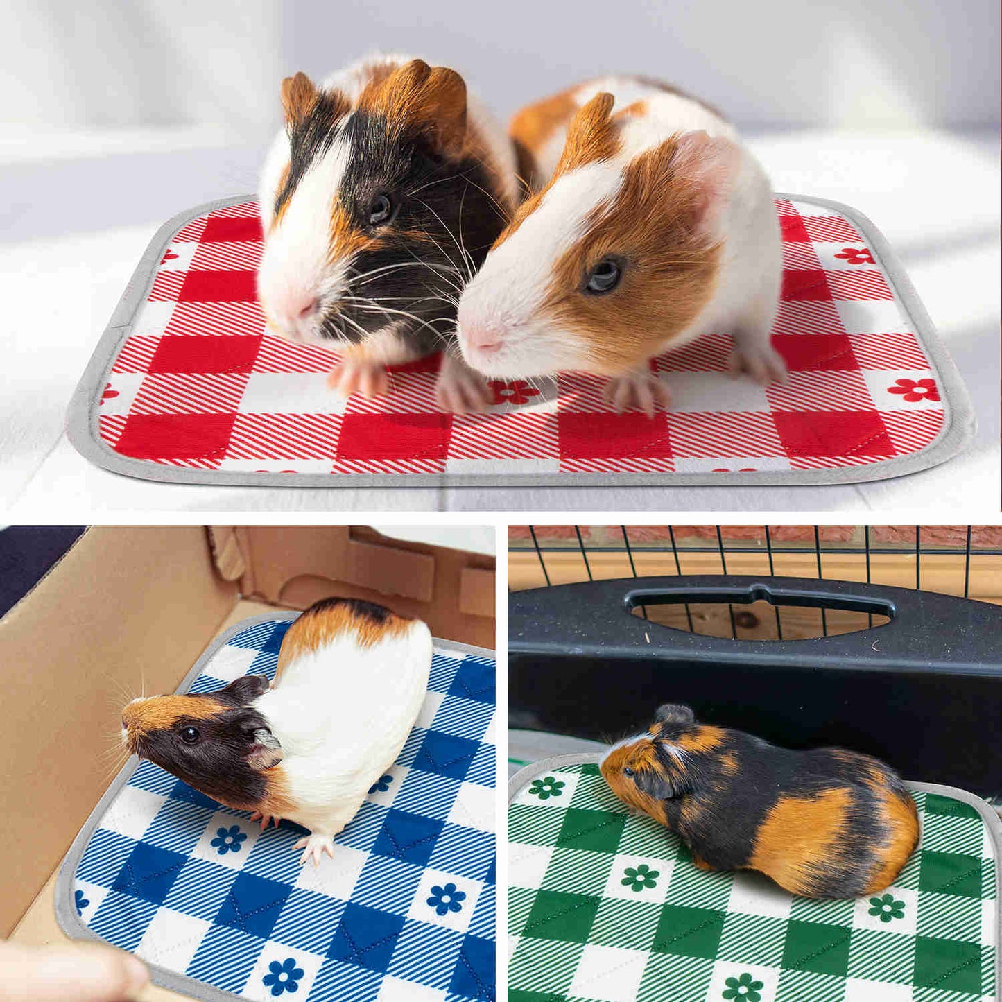 Washable Small Pet Pads, like guinea pigs(Cute Plaid)
